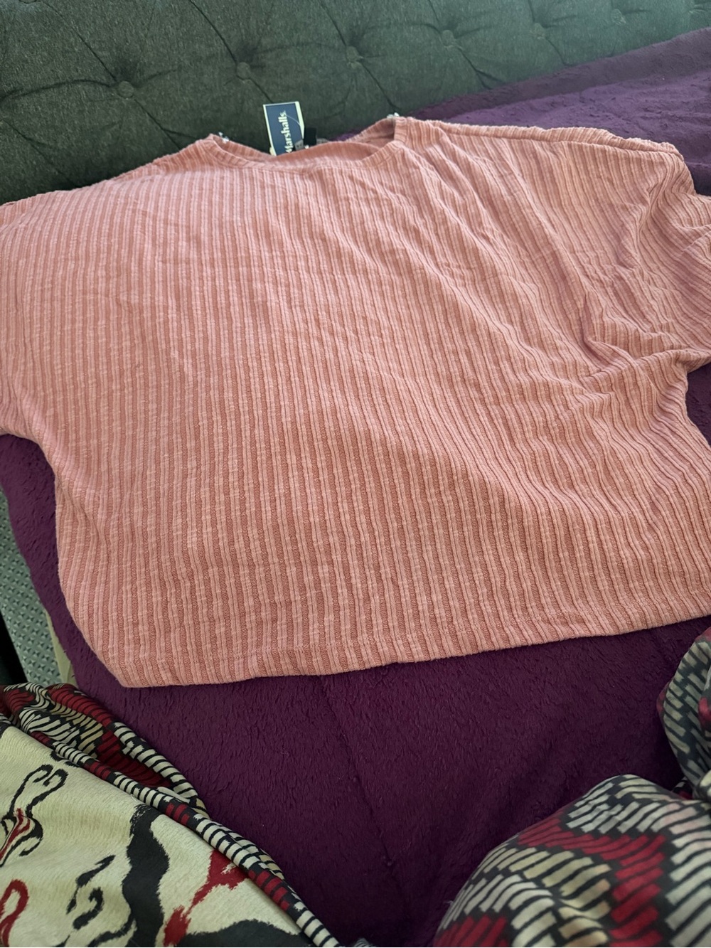 Zac & Rachel Dusty Rose Ribbed Short Sleeve Top